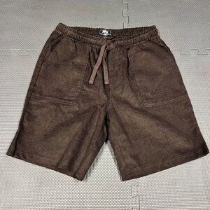 Super Massive Mens Corduroy Elastic Waist Drawstring Shorts Size Small Brown